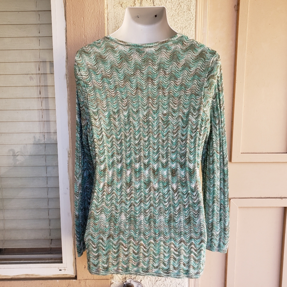 2 / 12 CHICO'S thin lightweight open knit cardigan - Picture 5 of 8